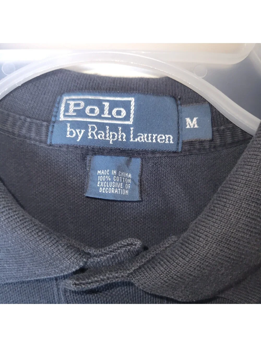Polo Ralph Lauren Men's Black Polo Shirt Purple Pony Logo Short Sleeve Size M